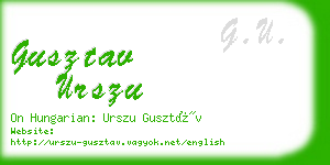 gusztav urszu business card